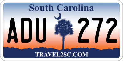 SC license plate ADU272