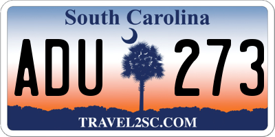 SC license plate ADU273