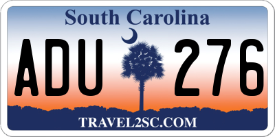 SC license plate ADU276
