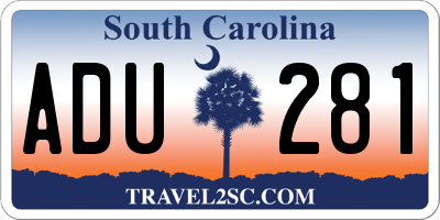 SC license plate ADU281