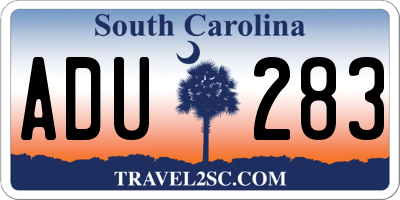 SC license plate ADU283