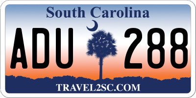 SC license plate ADU288