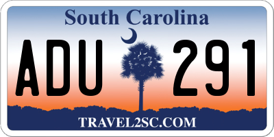 SC license plate ADU291