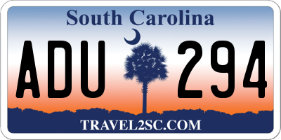 SC license plate ADU294