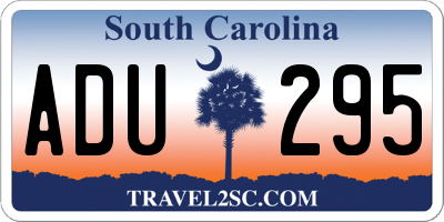 SC license plate ADU295