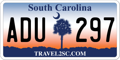 SC license plate ADU297