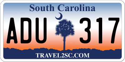 SC license plate ADU317