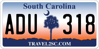 SC license plate ADU318