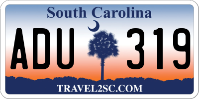 SC license plate ADU319