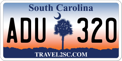 SC license plate ADU320