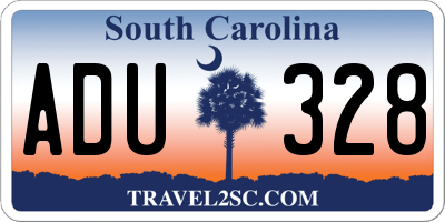 SC license plate ADU328