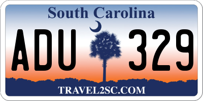 SC license plate ADU329