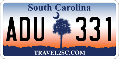 SC license plate ADU331