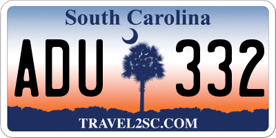 SC license plate ADU332