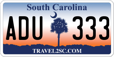 SC license plate ADU333