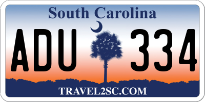 SC license plate ADU334