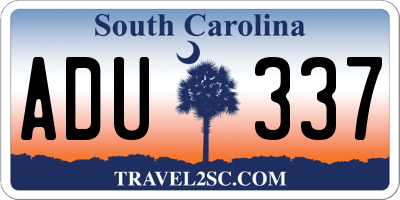 SC license plate ADU337