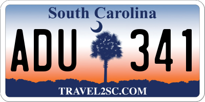 SC license plate ADU341