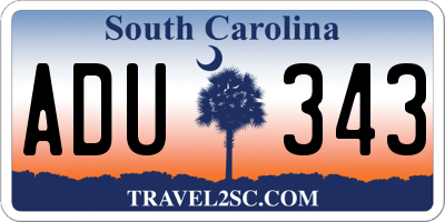 SC license plate ADU343