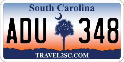 SC license plate ADU348