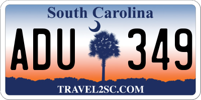 SC license plate ADU349