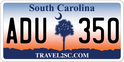 SC license plate ADU350