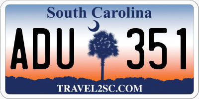 SC license plate ADU351