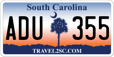 SC license plate ADU355