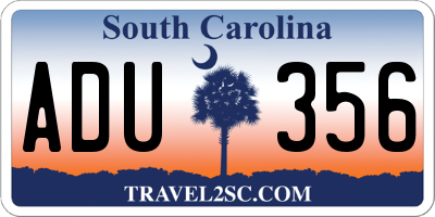 SC license plate ADU356