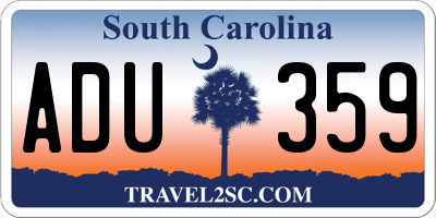 SC license plate ADU359