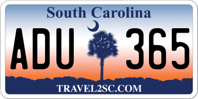 SC license plate ADU365