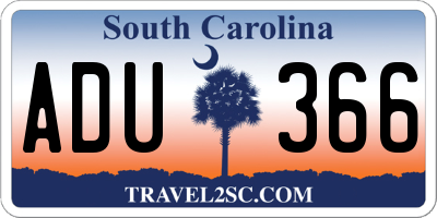 SC license plate ADU366