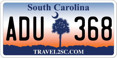 SC license plate ADU368