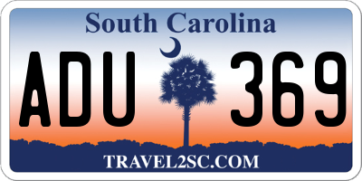 SC license plate ADU369