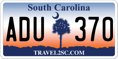 SC license plate ADU370