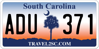SC license plate ADU371