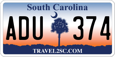 SC license plate ADU374