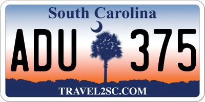 SC license plate ADU375