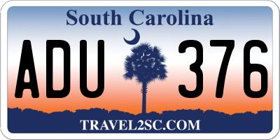 SC license plate ADU376