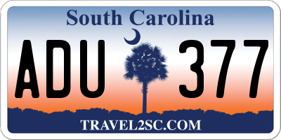 SC license plate ADU377