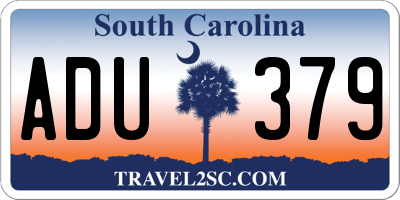 SC license plate ADU379