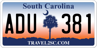 SC license plate ADU381