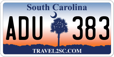 SC license plate ADU383