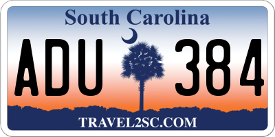 SC license plate ADU384