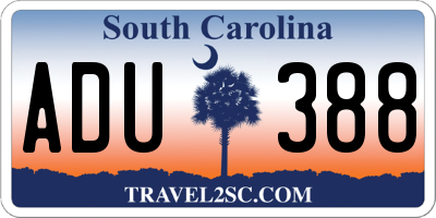 SC license plate ADU388