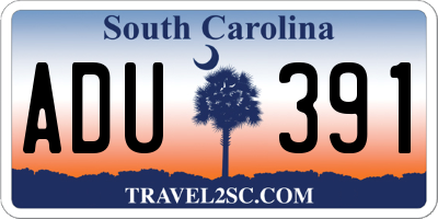 SC license plate ADU391