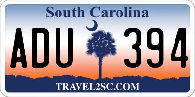 SC license plate ADU394