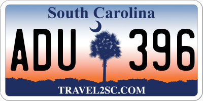 SC license plate ADU396