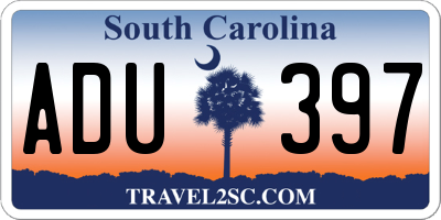 SC license plate ADU397