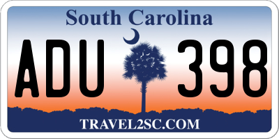 SC license plate ADU398